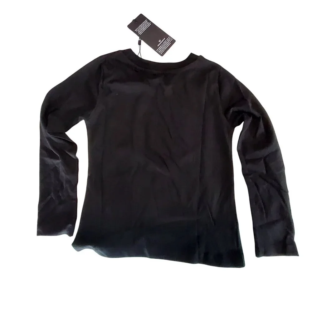 True Religion Long Sleeve Black Gold Studded Tee Size L (6X) Girls 100% Cotton - Picture 2 of 11